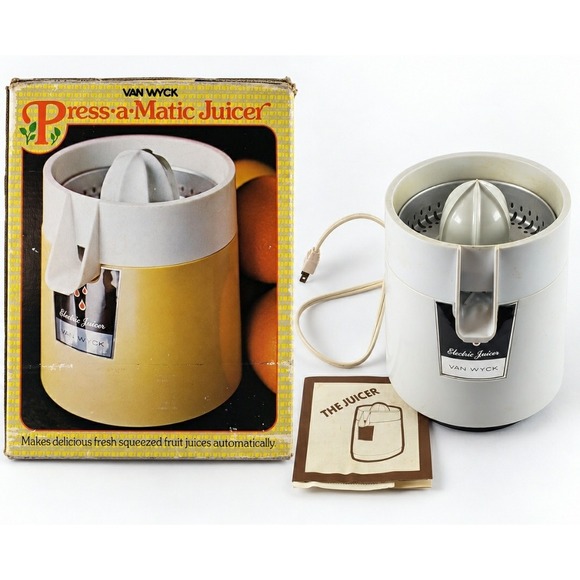 Van Wyck Press•a•Matic Other - Vintage Van Wyck Press-A-Matic Electric Juicer Retro Kitchen White